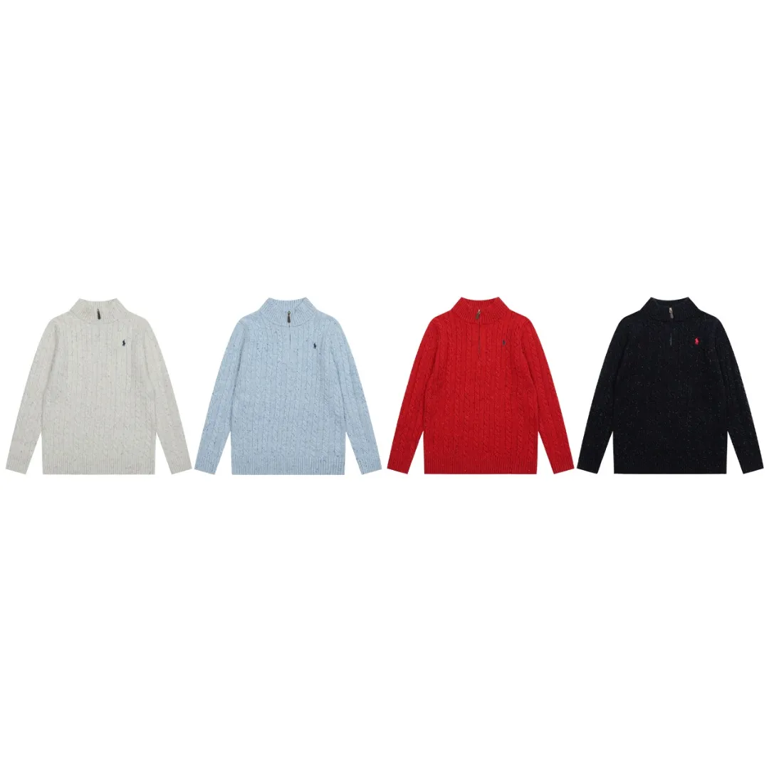 P250 Top quality" Style number: DS038# [Ralph Lauren wool blended pony embroidered logo twist knitted half-zip sweater] ✅Ralph Lauren gradient multi-color dot versatile couple style knitted half-zip pullover sweater ✅15% merino cotton wool 85% wool blended custom laser buttons ✅ZP quality 1:1 pattern making Scan the code to enter the GF website Counter quality ✅Details and quality are the only one in Guangzhou. Imported quality wool, focusing on high-end, cost-effective. Needless to say good quality. ✅Restore the original version. The maximum size can be worn up to 160 pounds. Loose, comfortable and stress-free. ✅Zip down the lapel. Pull up the zipper to the half turtleneck. Easy to wear with any style. Christmas red